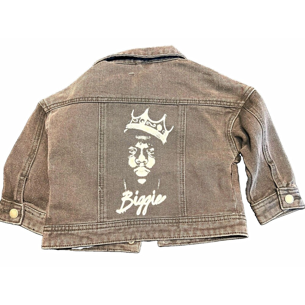 Cotton On Kids Notorious B.I.G. Black Denim Jacket NWT Size 1-2